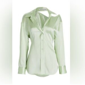 Alexander Wang Light Green Satin Blouse